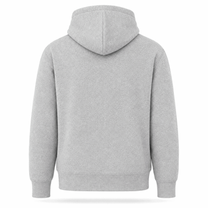 Sweat à capuche premium pour homme gris chiné avec cordon de serrage, coupe classique, en molleton de coton épais, poche kangourou, anti-plis - Product Image 2
