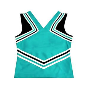 Uniforme de cheerleading OEM de qualité supérieure, style jupe bicolore bleu, noir et blanc, pour enfants, en stock, vêtements d'entraînement - Product Image 5