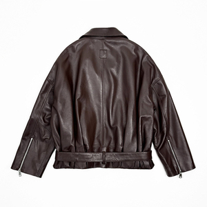 Veste en cuir pour homme, style streetwear, unie ou à carreaux, coupe-vent, respirante, manches longues, haute qualité, nouvelle mode, norme d'exportation - Product Image 3