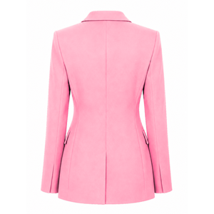 Jack And Jill Of America Women's Double Breasted Blazer Pink Embroidered Peak Lapel Tailored Formal Business Office <b>Suit</b> Jacket - Product Image 4