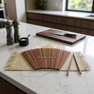 Baguettes en bois de teck de 9,5 pouces de long, ustensiles de cuisine écologiques, couleur naturelle, pour sushi et cuisine chinoise, cadeau d'affaires - Product Image 5