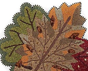 Luxury Handmade Polyester Woven Placemat 450mm Diameter Floral Embroidery Eco-Friendly Home Hotel Wedding Decor Beaded Leaf Mat - Product Image 4