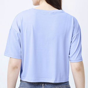 T-shirts amples à manches courtes et épaules tombantes pour femmes, 100 % coton, avec logo personnalisé et motif graphique, coupe courte et carrée, vente en gros - Product Image 4