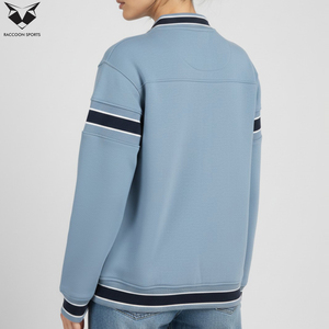 Light Blue Color Newest Premium Quality Best Supplier Contrast Color <b>Single</b> Breasted Casual College Baseball Varsity Jackets - Product Image 2