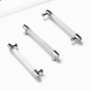 Manufacturer Supply Modern Acrylic & Aluminum Hardware Materials Cabinet Handle Luxury <b>Drawer</b> <b>Pulls</b> for Kitchen Bathroom - Product Image 3