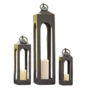 Wholesale Vintage Bronze Metal <b>Lanterns</b> Set Of 2 <b>Large</b> Decorative Indoor Outdoor Hanging Candle Holders For Home Garden Decor - Product Image 6