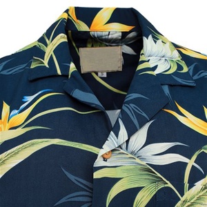 Custom Men <strong>100</strong>% <strong>Cotton</strong> Casual Floral Printed Aloha Short Sleeve Summer Tropical Vintage Hawaii Beach <strong>Wear</strong> Casual Hawaiian Shirts - Product Image 2