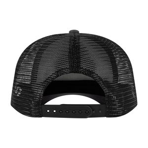 Gorra de béisbol unisex de 5 paneles con cierre a presión, parte delantera de ante y parte trasera de malla, proveedor al por mayor - Product Image 3
