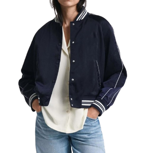 Custom Women's Letterman Varsity Jackets Winter Baseball Bomber Chenille Embroidered Logo <b>Fabric</b> For Varsity Jacket - Product Image 3