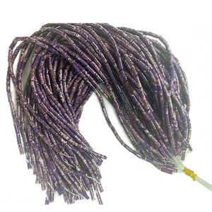 Tube de pierre précieuse naturelle violette, 1 pièce, perles en vrac, pour la fabrication de bijoux - Product Image 6