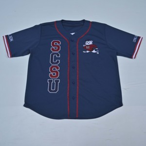 Camiseta de Béisbol para Hombre, Azul Marino, Roja y Blanca, con Logotipo Bordado, Manga Corta, Cierre de Botones, Corte Regular, Transpirable, Ropa Moderna para Exteriores - Product Image 6