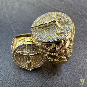 แหวนฮิปฮอปทรงกลมประดับมอสซาไนต์และเพชร ดีไซน์วงกลมแบบ Iced Out พร้อมเครื่องประดับสีทองสุดหรู - Product Image 6