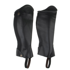 Durable Custom Leather <b>Half</b> <b>Chaps</b> Soft Cowhide Equestrian Riding Gaiters Premium Horse Riding Equipment LHC-0006 - Product Image 2