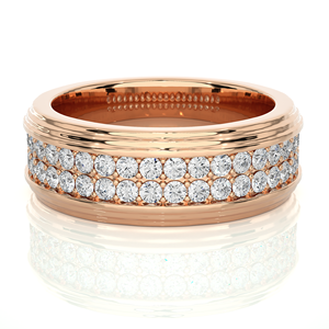 Bague pour homme en or 18 carats avec diamant de laboratoire de 1,03 carat, taille ronde, 40 pierres, certifiée IGI, pour l'exportation en gros - Product Image 1