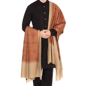 Premium Embroidered <b>Pashmina</b> Wool Shawl Soft Warm Breathable Traditional Handcrafted Solid Men's Winter Wrap Luxury Styling - Product Image 3