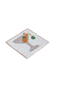 Juego de 4 posavasos con diseño de fresa y conchas marinas, con un aspecto elegante y de alta calidad, de la India. - Product Image 3