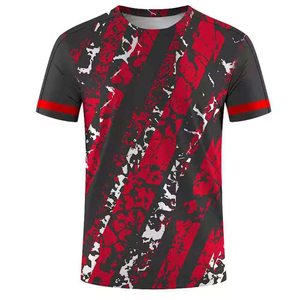 Camiseta Deportiva de Manga Corta para Hombre, con Patrón Geométrico Azul, Cuello Redondo, Secado Rápido, Tejido de Punto, Corte Regular - Product Image 6