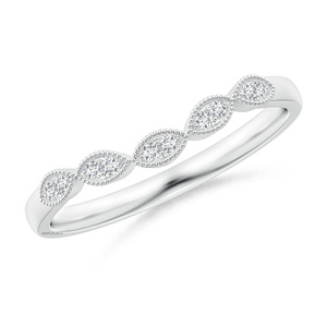 Bague de fiançailles et de mariage de luxe avec design feuille marquise, diamants de laboratoire taillés, or 10K 14K 18K, argent 925 935 - Product Image 2