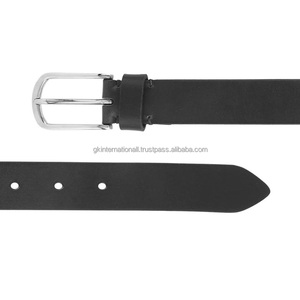 Nouvelle ceinture décontractée en cuir de vachette noir personnalisée à une seule couche pour hommes avec boucle à ardillon élégante en alliage nickelé - Product Image 5