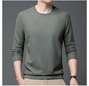 Sweat-shirt en molleton 100% coton, style streetwear, couleur unie, coupe ample, col rond, doublé en polaire, épaissi, pour homme - Product Image 2