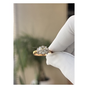 แหวนหมั้นแบบ Bypass Pave ดีไซน์หรูหรา ประดับเพชร Solitaire ขนาด 2.10 กะรัต เพาะเลี้ยงในห้องปฏิบัติการ สำหรับผู้หญิง ทองคำแท้ 14 กะรัต รับรองโดย IGI เหมาะสำหรับงานฉลองครบรอบ - Product Image 2