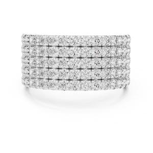 Bague de fiançailles minimaliste unisexe de luxe VDSLR562 en argent 925 plaqué rhodium avec diamant de laboratoire taille brillant et diamant CVD latéral IGI - Product Image 4