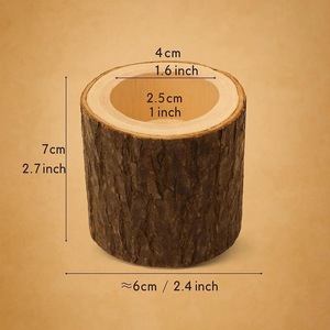 Wood Tea Light Holder <b>Set</b> Round Handmade <b>Candle</b> Holder for Home Decoration - Product Image 3