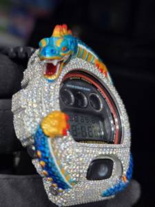 Reloj Digital Personalizado con Dragón 3D, Estilo Hip Hop, Correa de Goma y Latón, Reloj de Pulsera de Cuarzo - Product Image 4