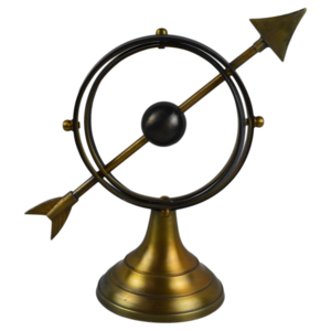 Globe sphérique de designer pour table de réception, parfaitement conçu, avec finition laiton couleur antique et base entièrement arrondie - Product Image 5