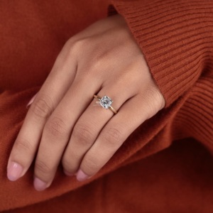 14K Gold <b>Cushion</b> Cut Lab Grown Diamond Engagement <b>Ring</b> Bridal <b>Ring</b> Gift for He Solitaire VVS Clarity Custom Jewelry Manufacturer - Product Image 4