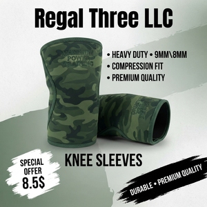 Genouillères de sport robustes en néoprène 9 mm pour l'exercice, ajustables, motif camouflage - Product Image 6