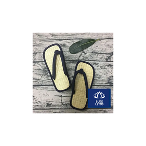 Sandales d'intérieur plates en lin bleu de haute qualité, douces et légères, avec doublure en peluche, pour la maison et l'hôtel - Product Image 3