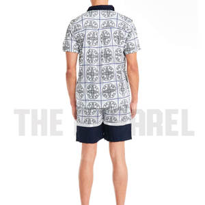 Conjunto de Camiseta y Pantalones Cortos Transpirables para Hombre, Ropa Casual de Verano, Poliéster/Algodón, Logotipo Personalizado, Servicio OEM, Venta al Por Mayor - Product Image 3