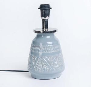 Ceramic Table Lamp with White Fabric Empire Shade Warm White <b>Light</b> Traditional Design for Bedroom Decorative <b>Lighting</b> - Product Image 2