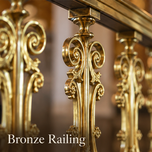 Barandilla de Bronce con Trabajos Ornamentales para Hoteles de Lujo, Villas e Interiores de Escaleras Grandes - Product Image 3
