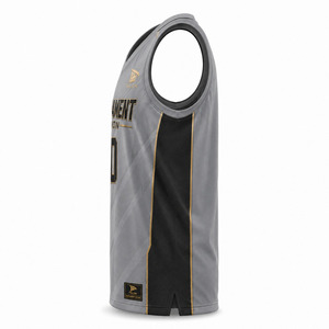 Camiseta de Baloncesto TALON Edición Torneo para Hombre, Cuello en V, Gris y Negro, Sublimada, Absorbe la Humedad, 100% Poliéster - Product Image 3