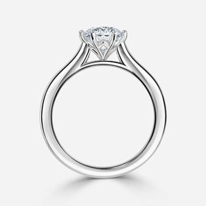 Bague de fiançailles solitaire en or blanc 14 carats avec diamant de laboratoire rond brillant de 1,15 carat et sertissage cathédrale à six griffes - Product Image 6
