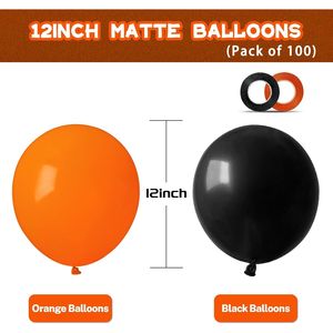 100 Palloncini in Lattice Neri e Arancioni da 12 Pollici per Halloween, Palloncini in Elio Spessi per Matrimoni, Compleanni e Altre Celebrazioni - Product Image 3
