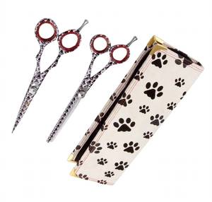 Juego de Tijeras Veterinarias Profesionales para Ganado y Caballos, Diseño de Huella, 6.5 Pulgadas, Ajustables, Reutilizables, con Peine de Entresacar - Product Image 2