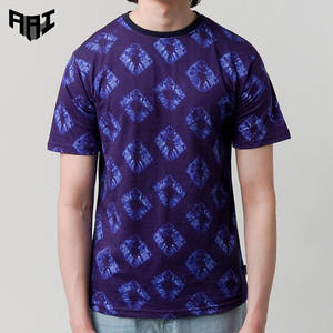 T-shirt pour homme style tie-dye 100 % coton, motif abstrait, manches courtes, streetwear décontracté, col rond, faible MOQ, marque privée, OEM, ODM - Product Image 1