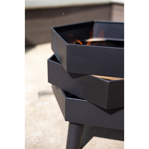 Brasero de Leña Premium para Exteriores con Diseño de Llama Recortada, Chimenea Decorativa de Acero con Recubrimiento de Polvo Negro para Jardín o Patio - Product Image 4