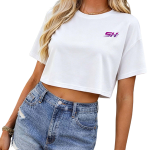 Camiseta Corta para Mujer, Algodón Premium, Cuello Redondo Informal, Manga Corta, Suave y Ligera, Camiseta de Moda, Ropa Informal, Precio Bajo - Product Image 5