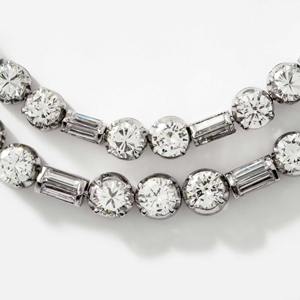 สร้อยคอทองคำแท้ 14K ดีไซน์หรูหรา ประดับเพชรแล็บโกรว์ 10 กะรัต FG VVS รูปทรงเรเดียนท์คัท รับรองโดย IGI สองแถว เหมาะสำหรับงานแต่งงานและงานพรมแดง - Product Image 3