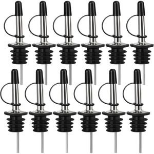 Confezione da 12/24/48/100 Versatori Classici per Bottiglie di Vino in Acciaio Inossidabile con Tappo Antipolvere in Gomma - Product Image 1