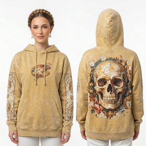 Sudadera con Capucha Blanca Extra Grande Personalizada de 400GSM para Mujer, con Gráfico de Vampiro y Estampado de Goteo de Sangre, Estilo Urbano, de Algodón - Product Image 5