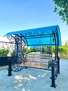Luxury Wrought Iron Garden <b>Swing</b> Chair Outdoor Patio <b>Swing</b> Set Durable Metal Frame Stylish Design Weatherproof Finish - Product Image 2