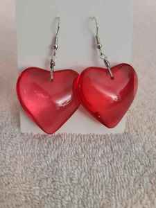 Heart <b>Resin</b> Drop Earrings Romantic Transparent Red Heart Dangle Earrings Handmade Fashion Jewelry for Women <b>Resin</b> <b>Crafts</b> - Product Image 2
