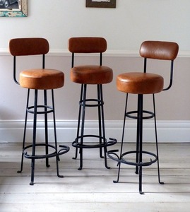 Tabourets de bar modernes en métal noir, hauteur comptoir, pour îlot de cuisine, mobilier de maison, design minimaliste, écologique - Product Image 4