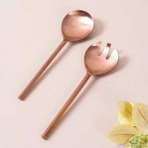Ensemble de couverts 4 pièces en acier inoxydable de 14 cm, design moderne et minimaliste, écologique, peint à la main : cuillère, fourchette, couteau, baguettes - Product Image 2