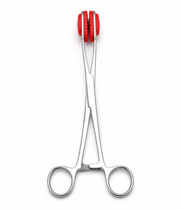 คีมจับฟองน้ำสำหรับสัตว์เลี้ยง TYNEX SURGICAL INDUSTRIES ทำจากสแตนเลสสีแดง ปลายกันลื่น ใช้ซ้ำได้ ขนาด 25 ซม. ได้รับการรับรองมาตรฐาน CE ระดับ II - Product Image 1